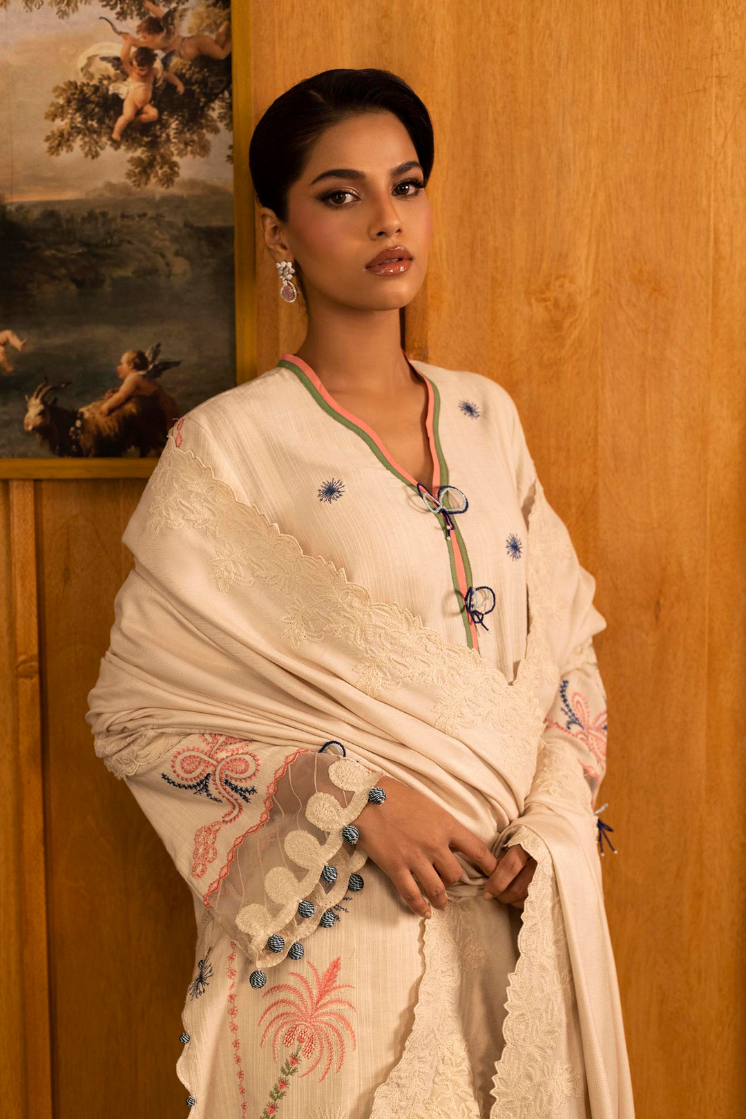 Sana Safinaz - Slub Muzlin - 3 Piece - Unstitched - M253-003B-3Cp