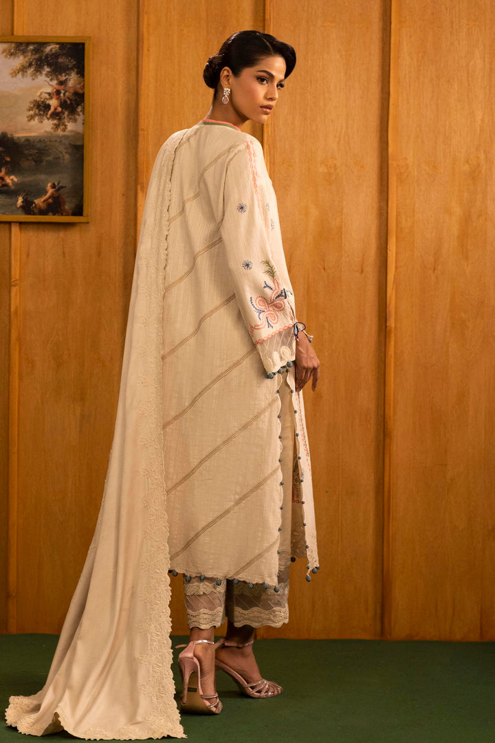 Sana Safinaz - Slub Muzlin - 3 Piece - Unstitched - M253-003B-3Cp