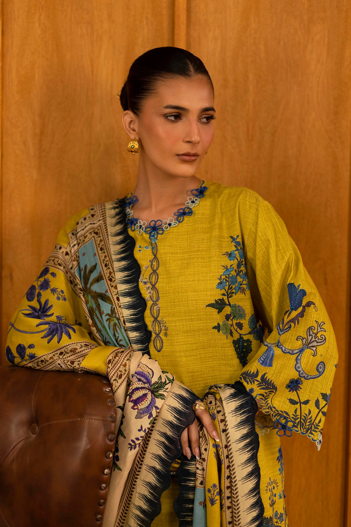 Sana Safinaz - Slub Muzlin - 3 Piece - Unstitched - M253-004A-3Cy