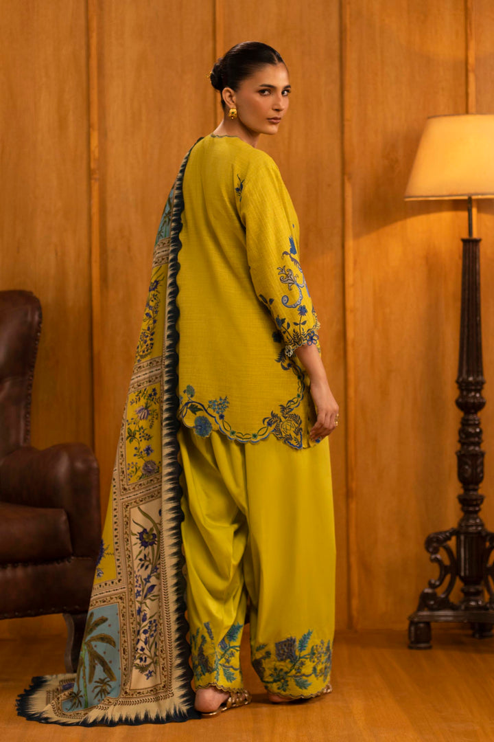 Sana Safinaz - Slub Muzlin - 3 Piece - Unstitched - M253-004A-3Cy