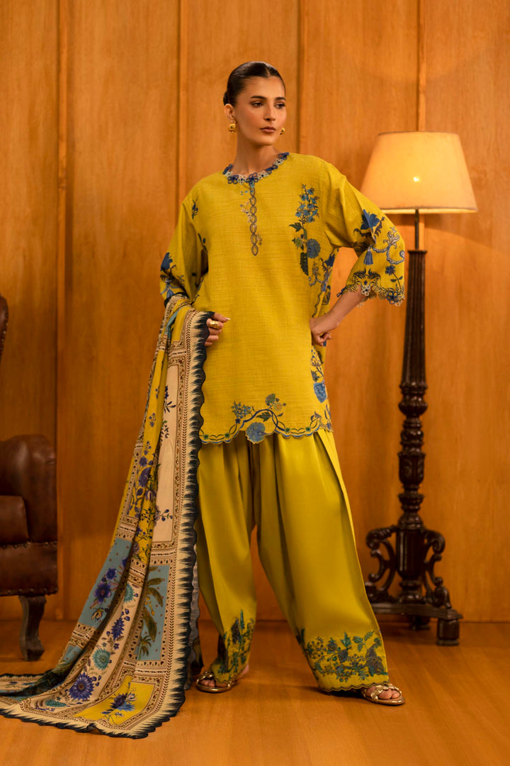 Sana Safinaz - Slub Muzlin - 3 Piece - Unstitched - M253-004A-3Cy