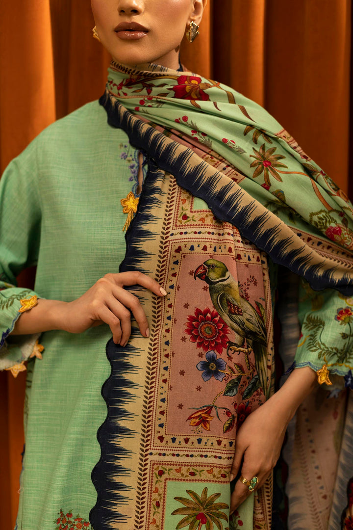 Sana Safinaz - Slub Muzlin - 3 Piece - Unstitched - M253-004B-3Cy