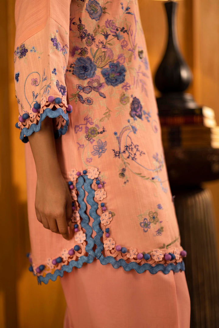 Sana Safinaz - Slub Muzlin - 3 Piece - Unstitched - M253-006B-3Cp