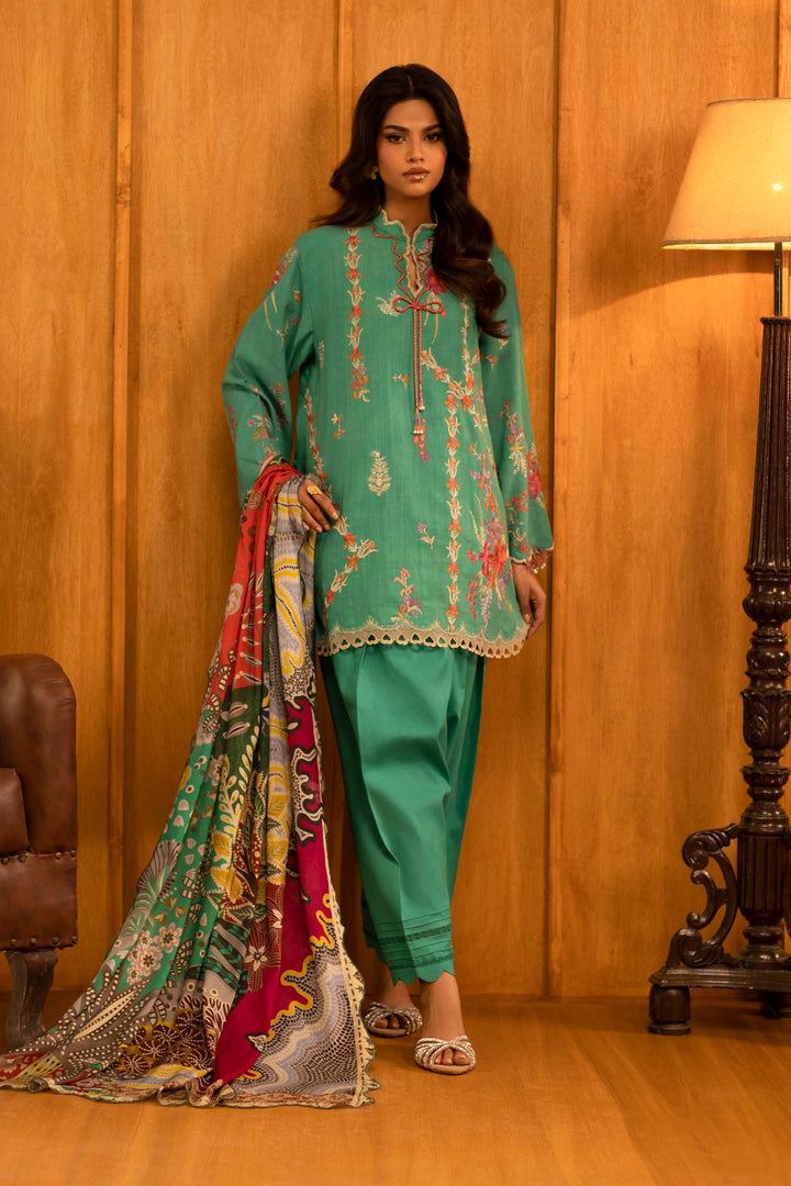 Sana Safinaz - Slub Muzlin - 3 Piece - Unstitched - M253-008A-3Cy