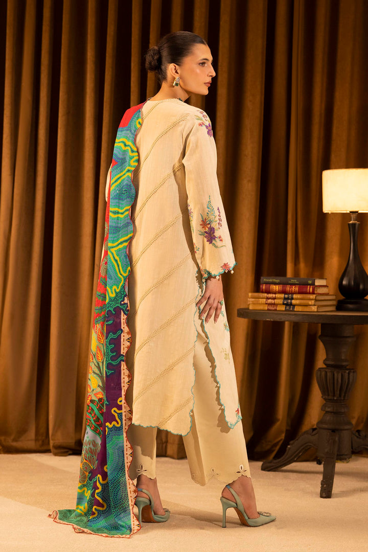 Sana Safinaz - Slub Muzlin - 3 Piece - Unstitched - M253-008B-3Cy