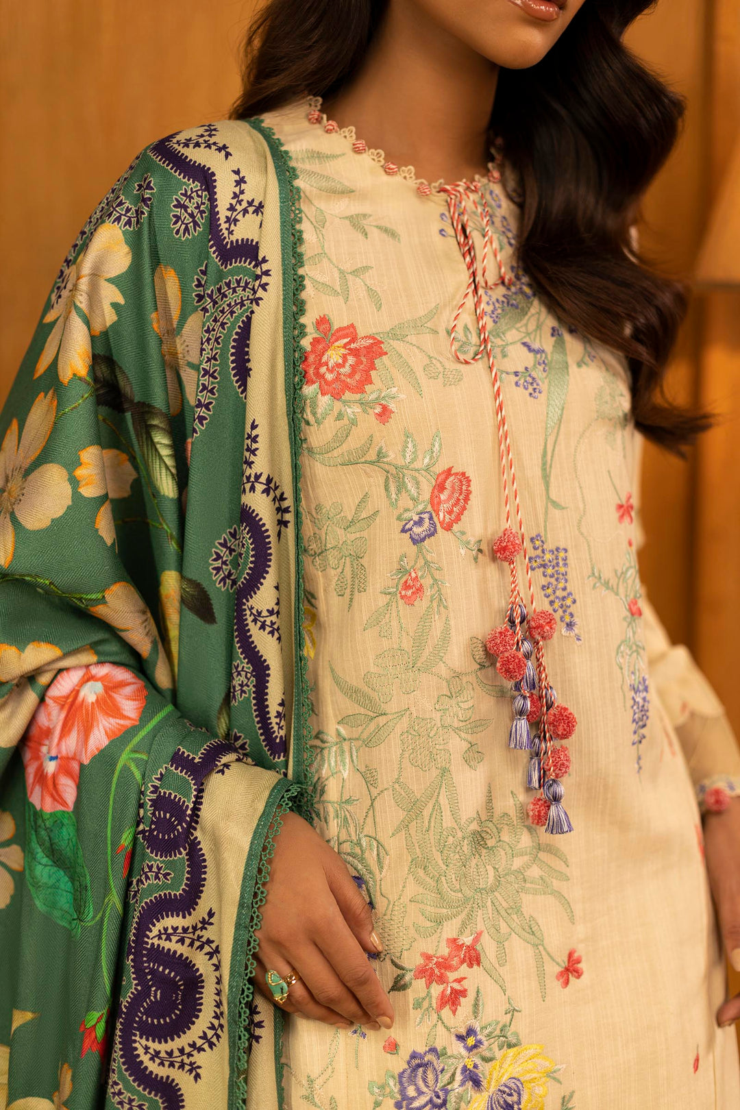 Sana Safinaz - Slub Muzlin - 3 Piece - Unstitched - M253-009A-3Ap