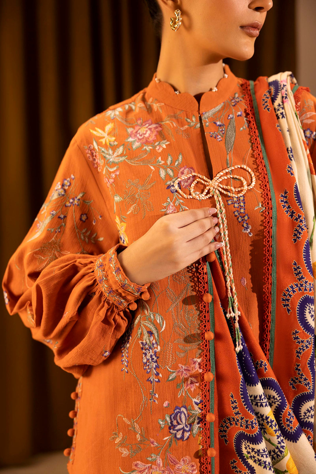 Sana Safinaz - Slub Muzlin - 3 Piece - Unstitched - M253-009B-3Ap