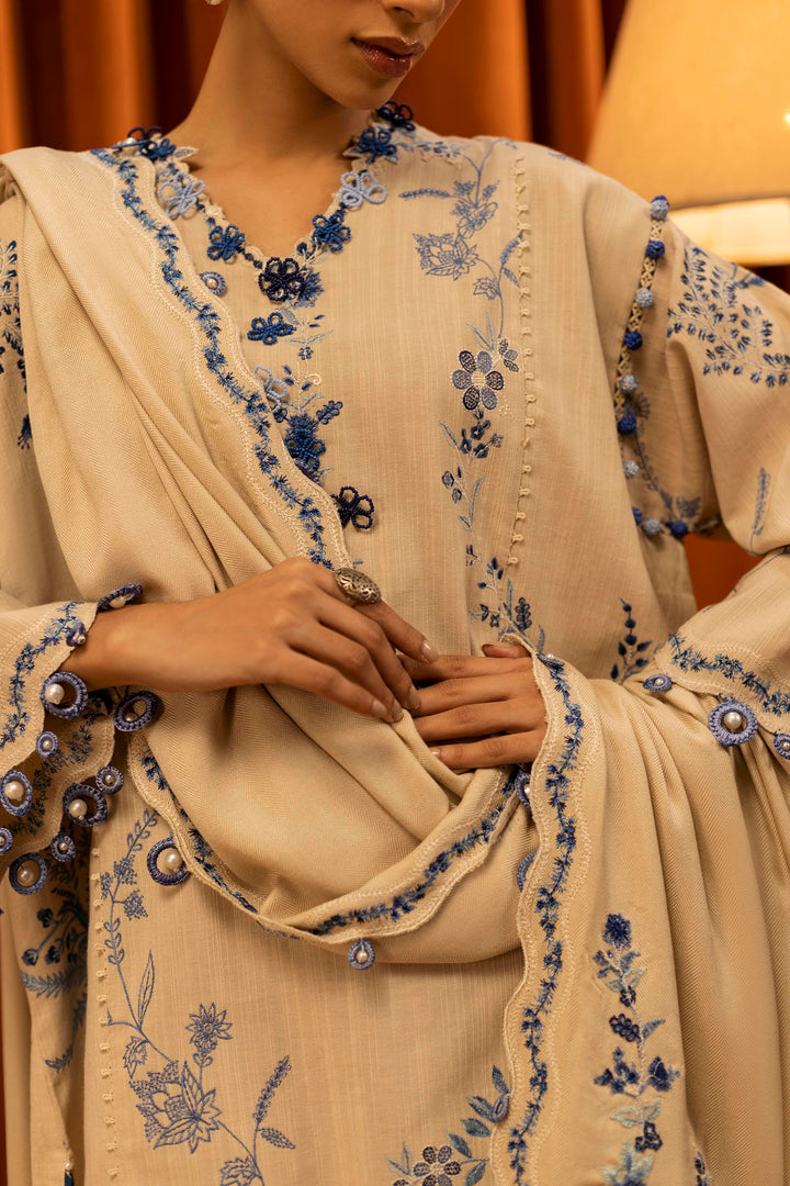 Sana Safinaz - Slub Muzlin - 3 Piece - Unstitched - M253-011A-3Cp