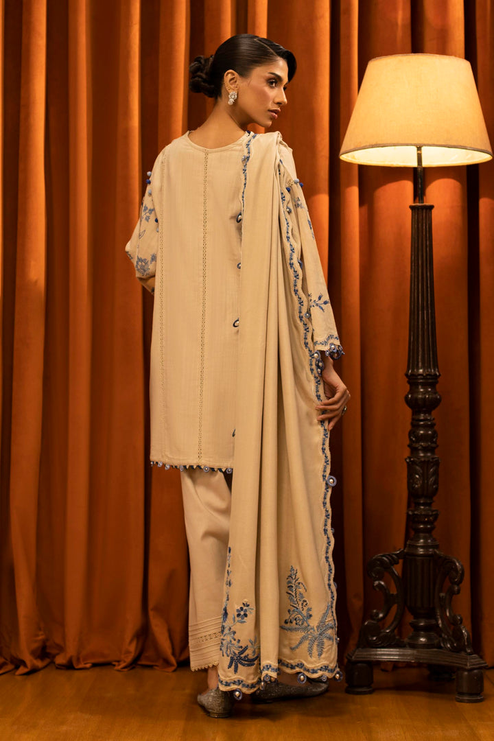 Sana Safinaz - Slub Muzlin - 3 Piece - Unstitched - M253-011A-3Cp