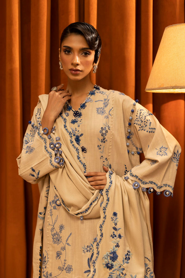 Sana Safinaz - Slub Muzlin - 3 Piece - Unstitched - M253-011A-3Cp