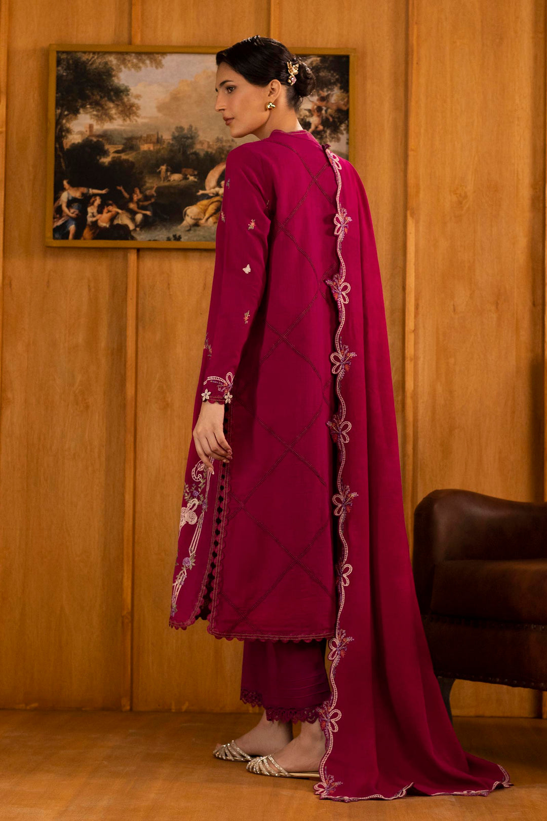 Sana Safinaz - Linen Muzlin - 3 Piece - Unstitched - M253-012A-3Cp