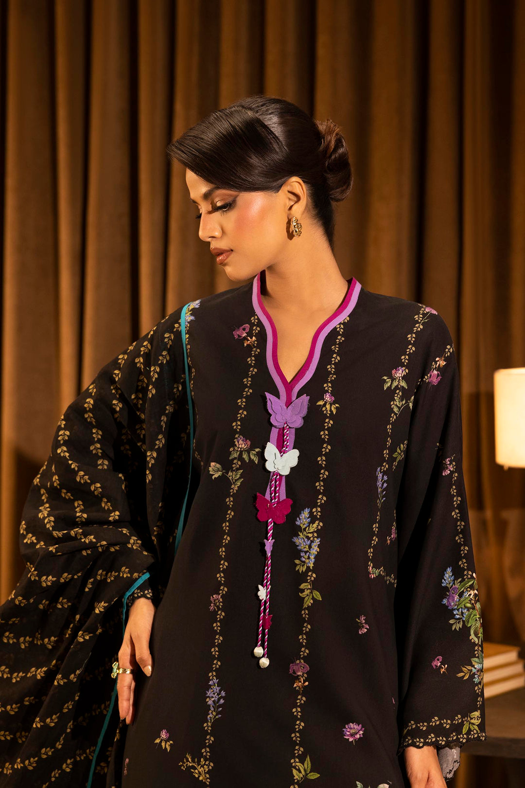 Sana Safinaz - Linen Muzlin - 3 Piece - Unstitched - M253-013B-3Cq