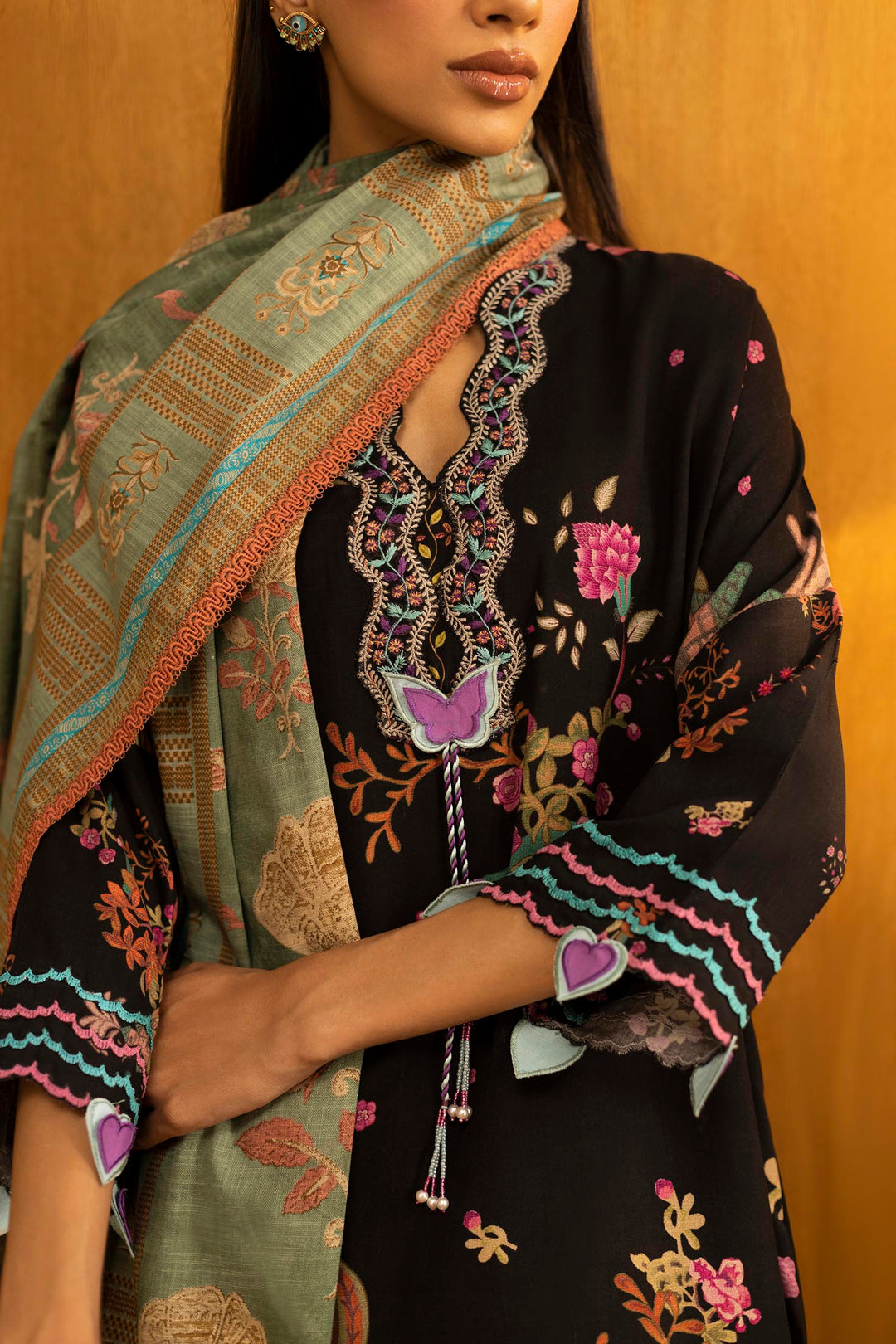 Sana Safinaz - Linen Muzlin - 3 Piece - Unstitched - M253-014B-3Cq