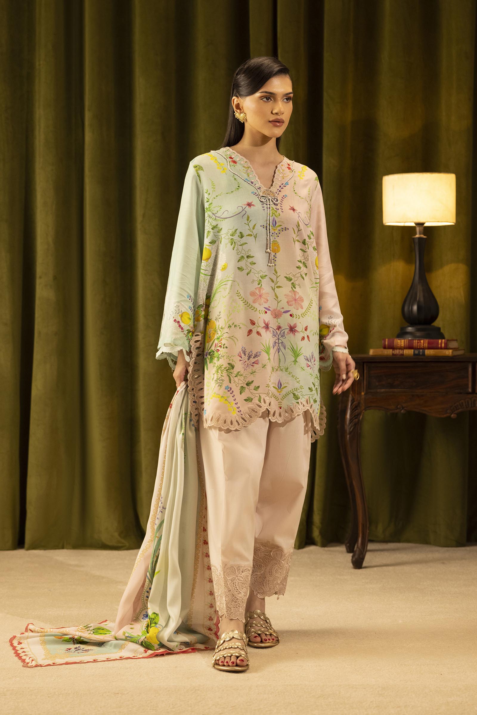 Sana Safinaz - Linen Muzlin - 3 Piece - Unstitched - M253-017A-3Cy