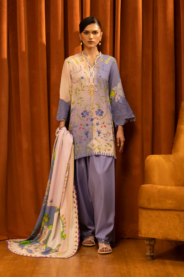 Sana Safinaz - Linen Muzlin - 3 Piece - Unstitched - M253-017B-3Cy