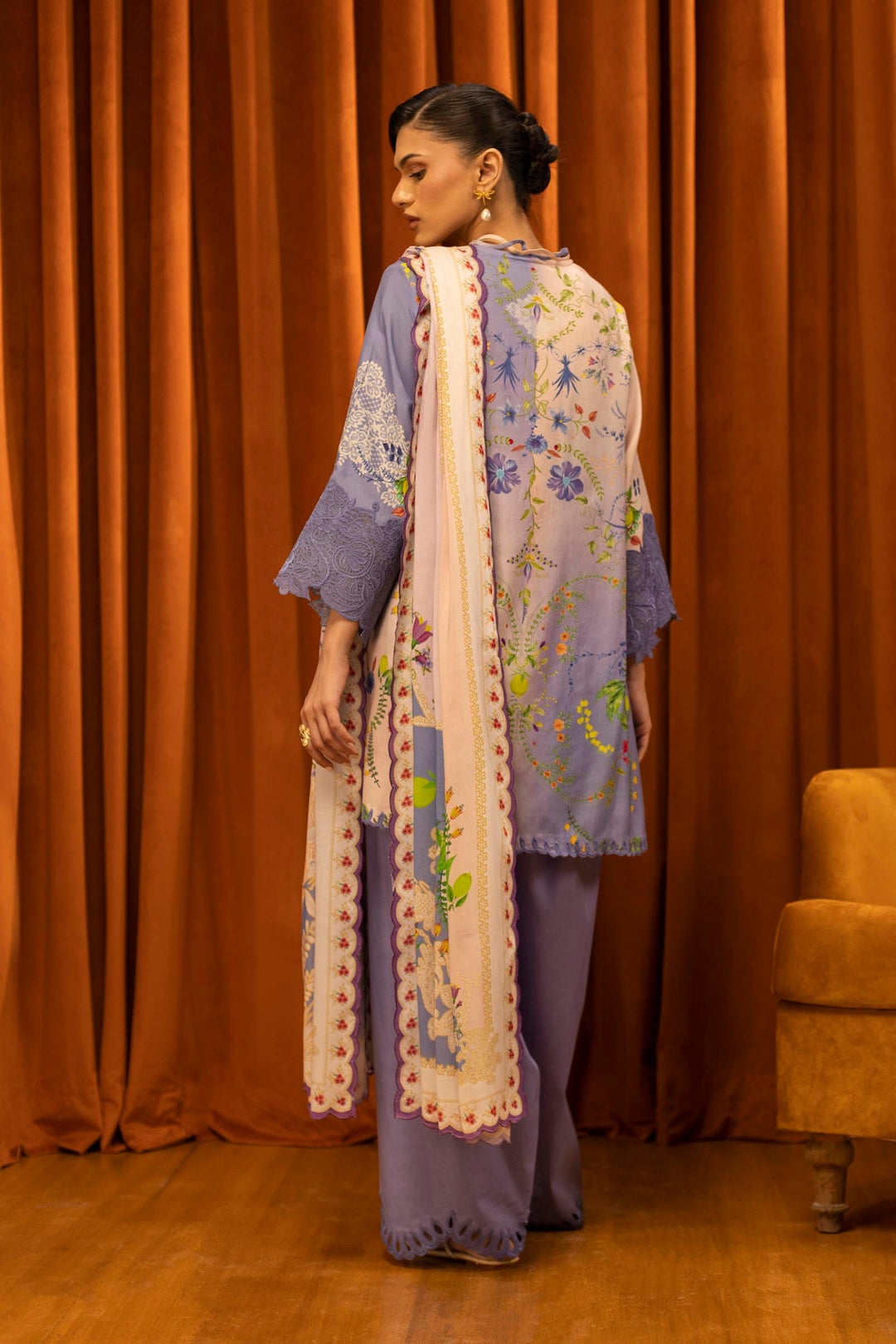 Sana Safinaz - Linen Muzlin - 3 Piece - Unstitched - M253-017B-3Cy
