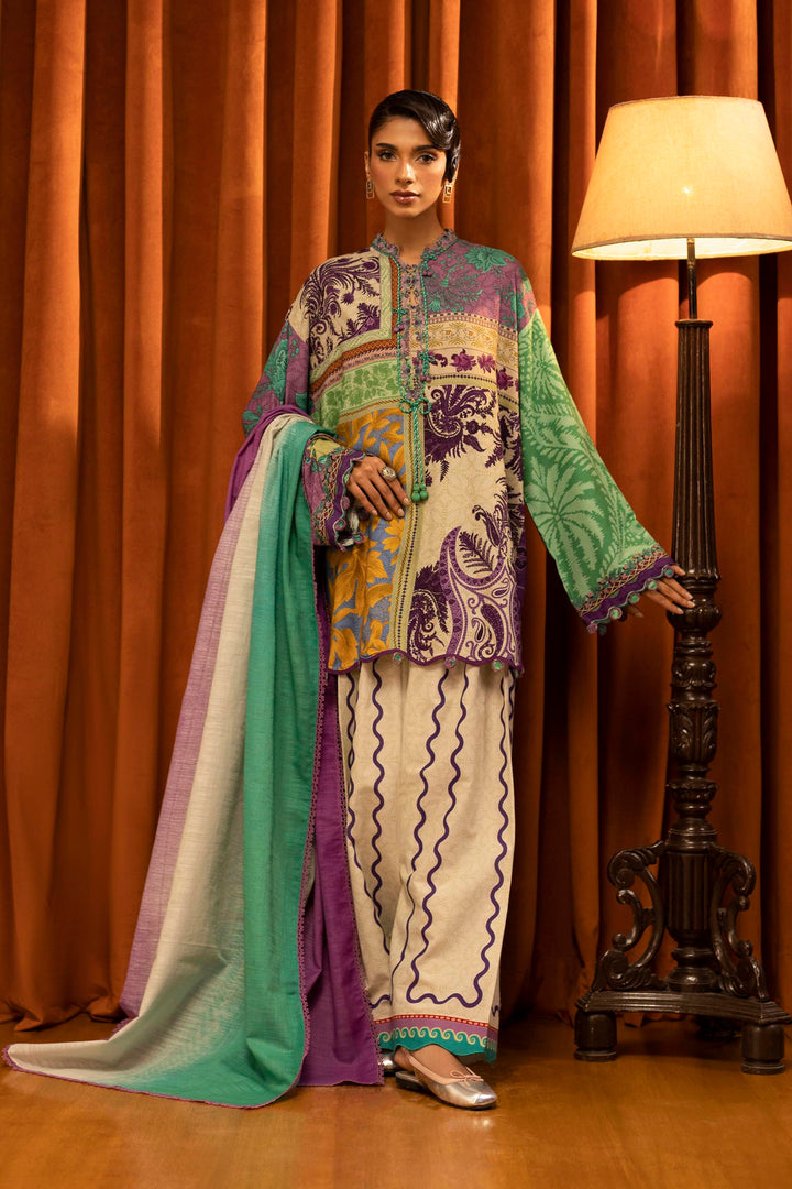 Sana Safinaz - Linen Muzlin - 3 Piece - Unstitched - M253-018B-3Cq