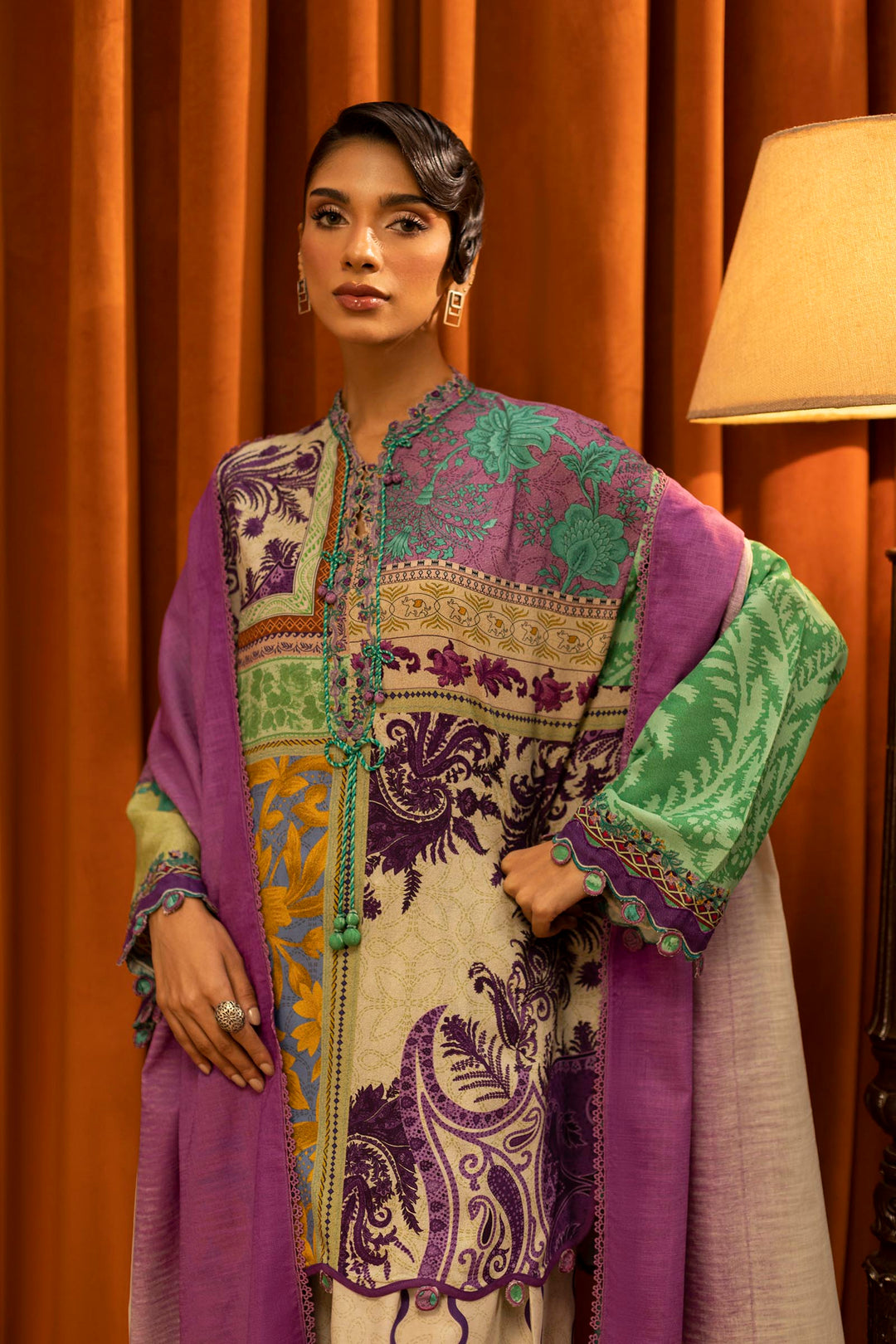 Sana Safinaz - Linen Muzlin - 3 Piece - Unstitched - M253-018B-3Cq