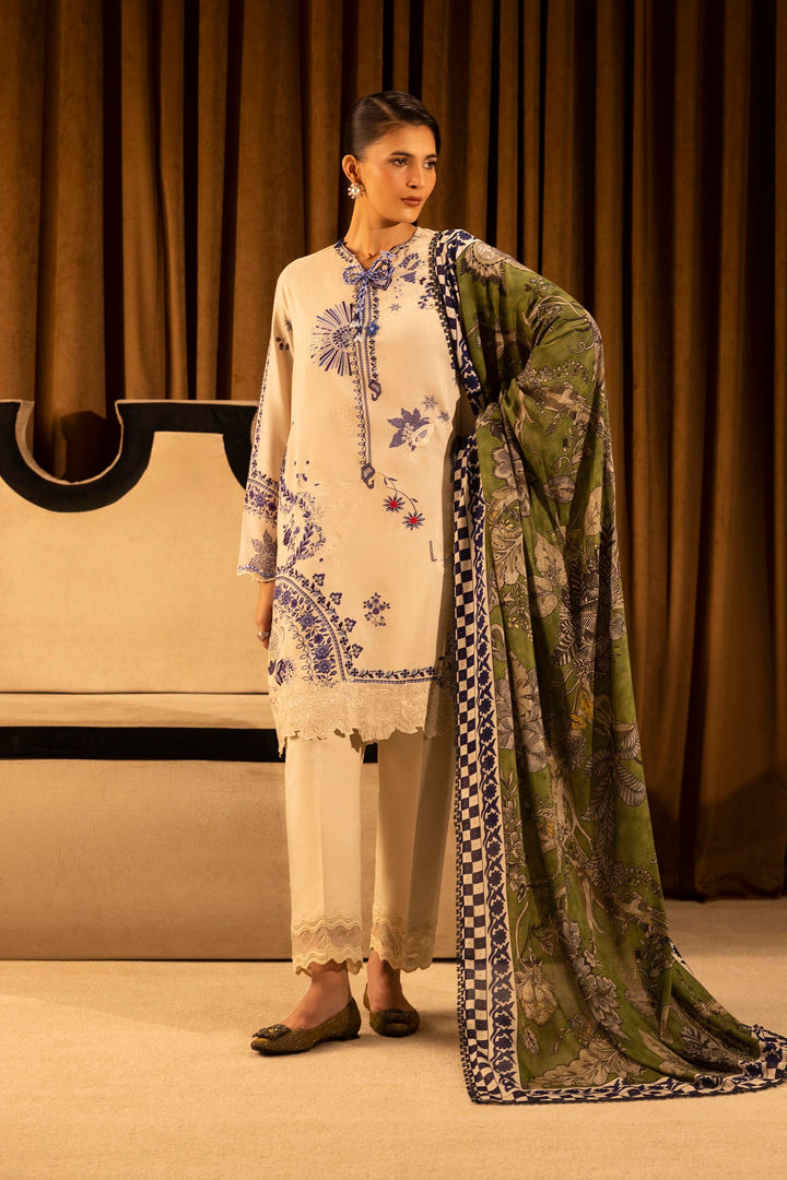 Sana Safinaz - Linen Muzlin - 3 Piece - Unstitched - M253-020B-3Cr