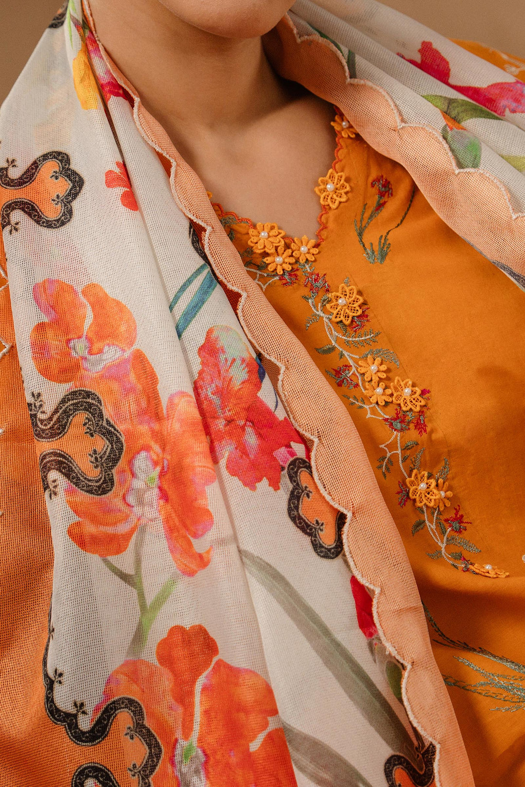 Sana Safinaz - Muzlin Lawn Unstitch Suit For Women - 3 Piece