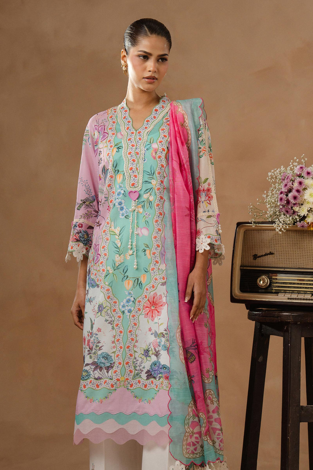 Sana Safinaz - Muzlin Lawn Unstitch Suit For Women - 3 Piece