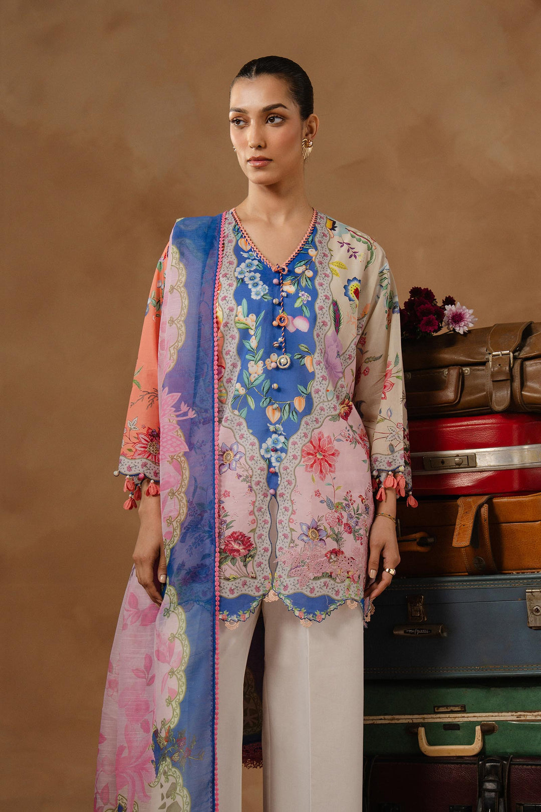 Sana Safinaz - Muzlin Lawn Unstitch Suit For Women - 3 Piece