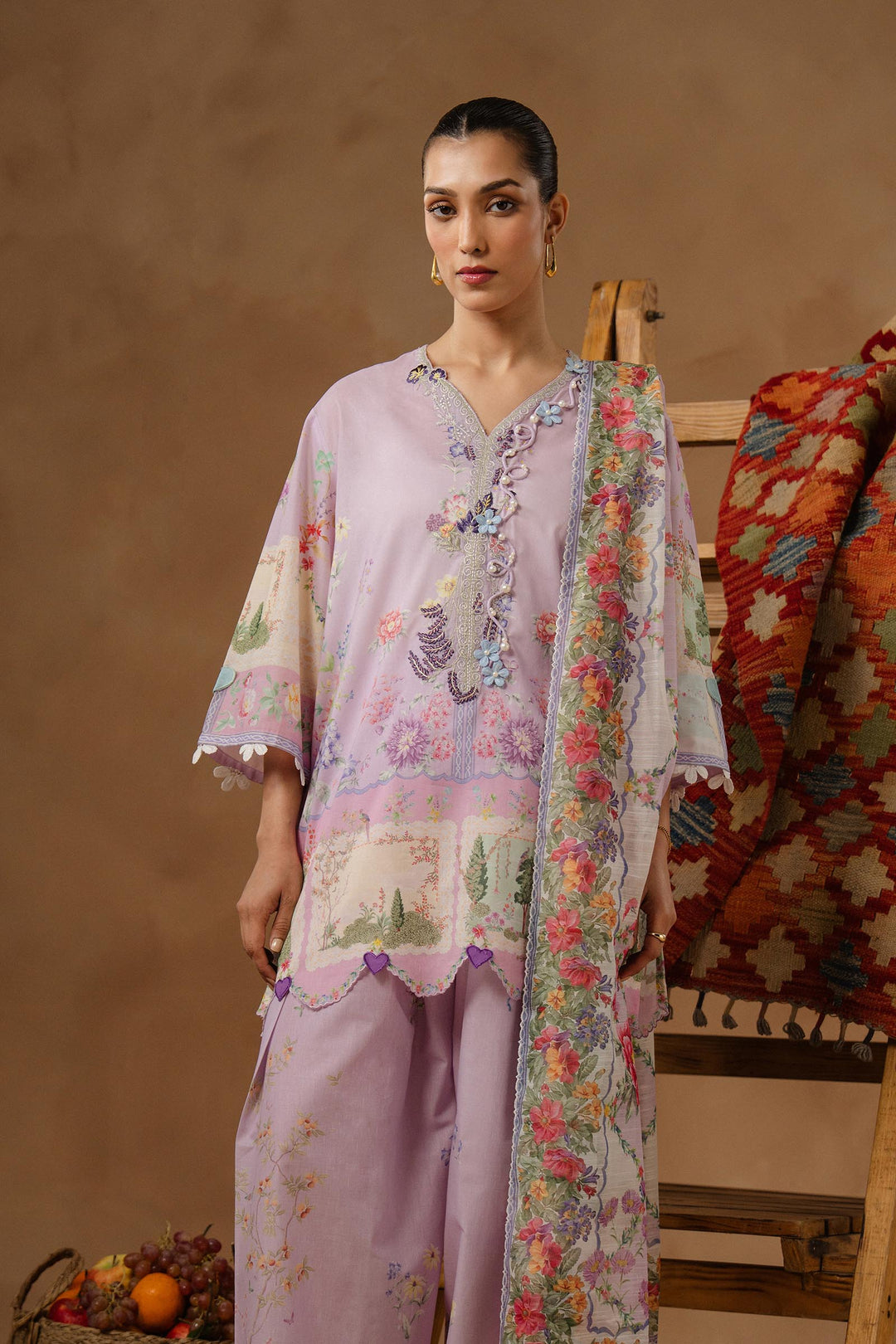 Sana Safinaz - Muzlin Lawn Unstitch Suit For Women - 3 Piece