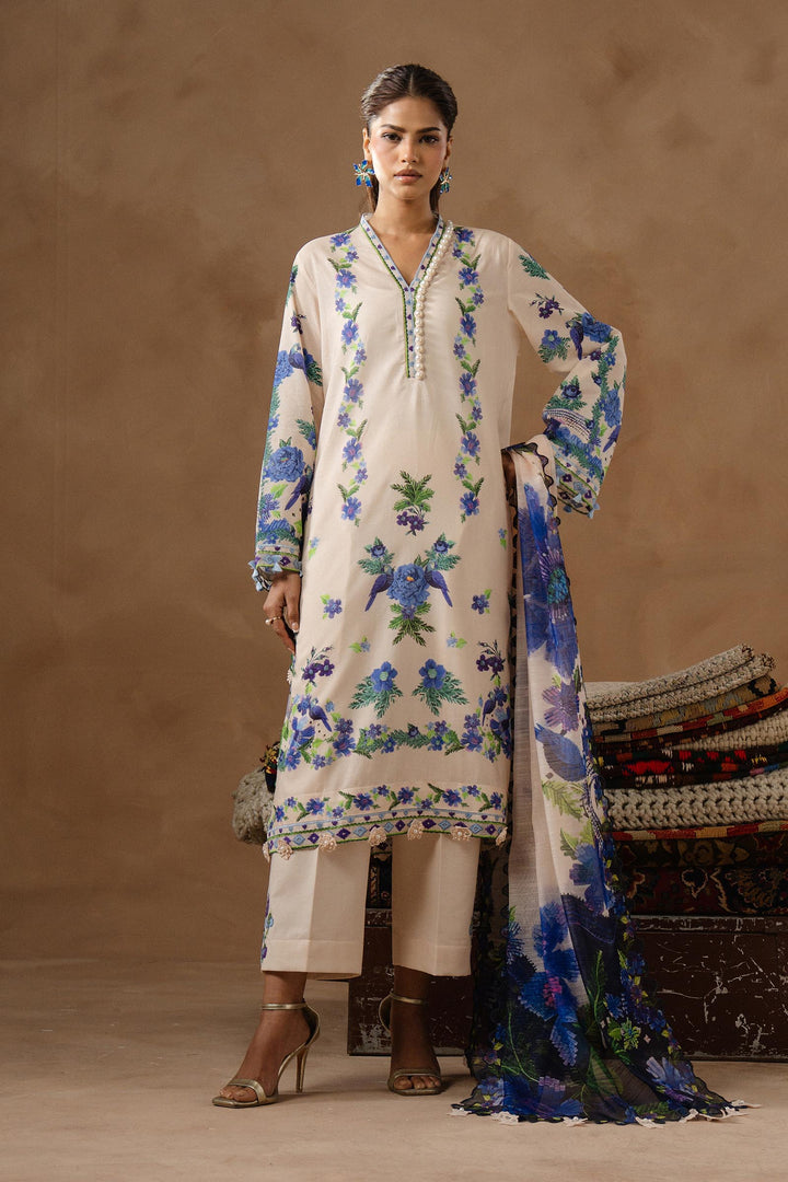 Sana Safinaz - Muzlin Lawn Unstitch Suit For Women - 3 Piece