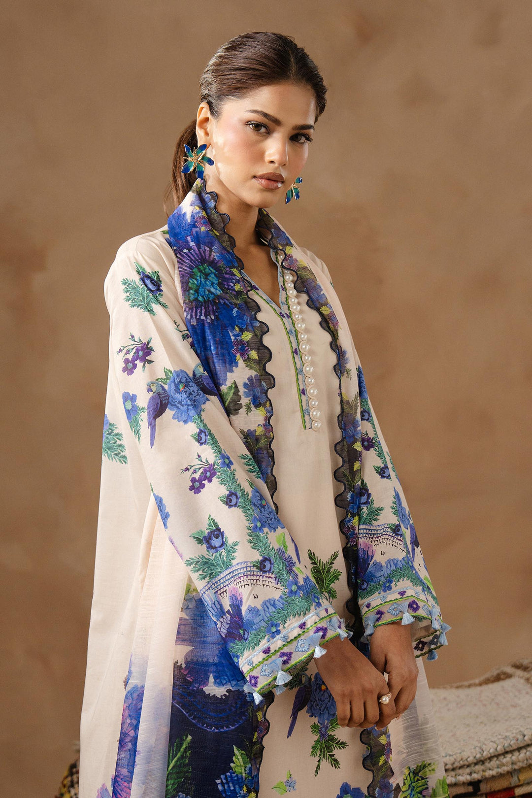 Sana Safinaz - Muzlin Lawn Unstitch Suit For Women - 3 Piece