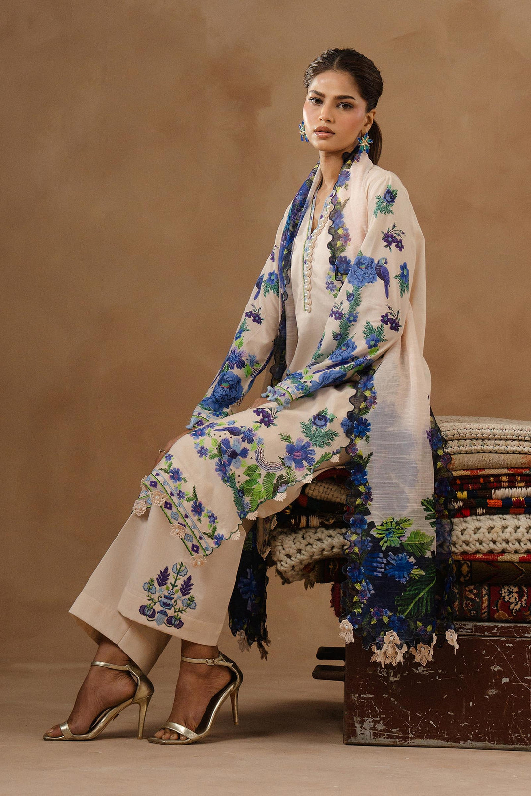 Sana Safinaz - Muzlin Lawn Unstitch Suit For Women - 3 Piece