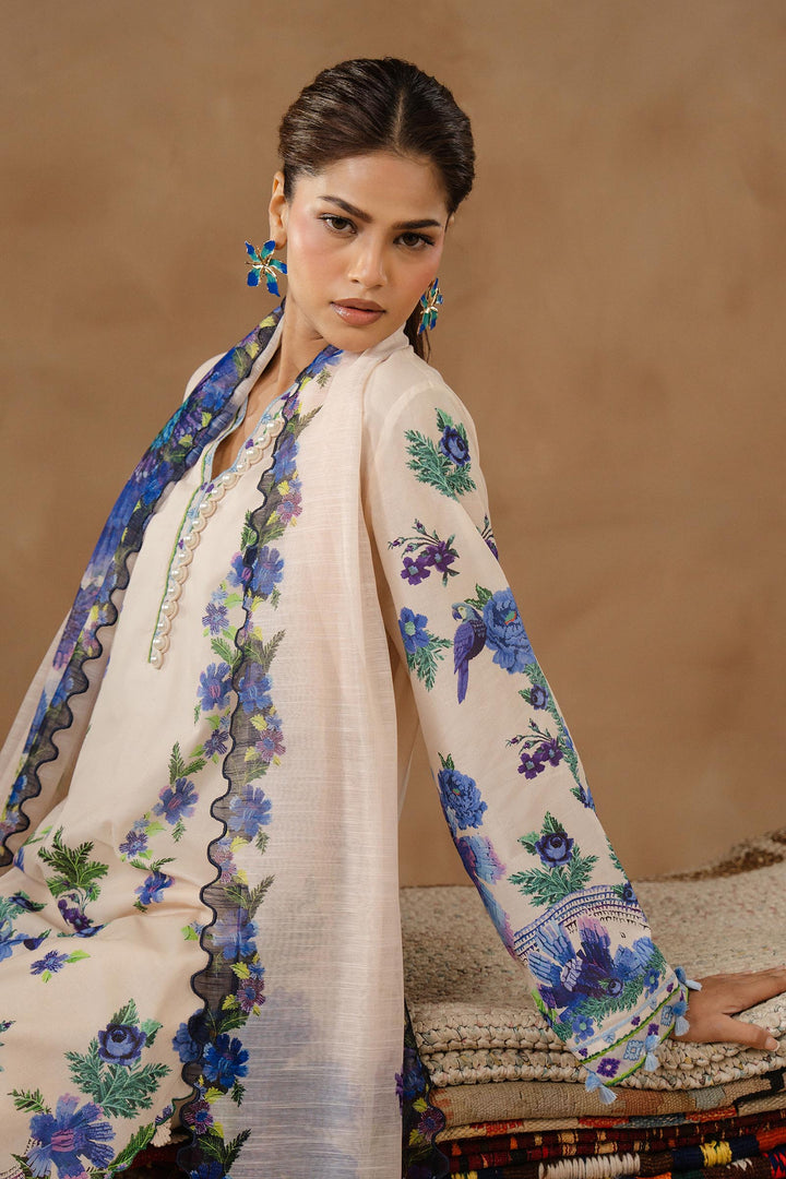 Sana Safinaz - Muzlin Lawn Unstitch Suit For Women - 3 Piece