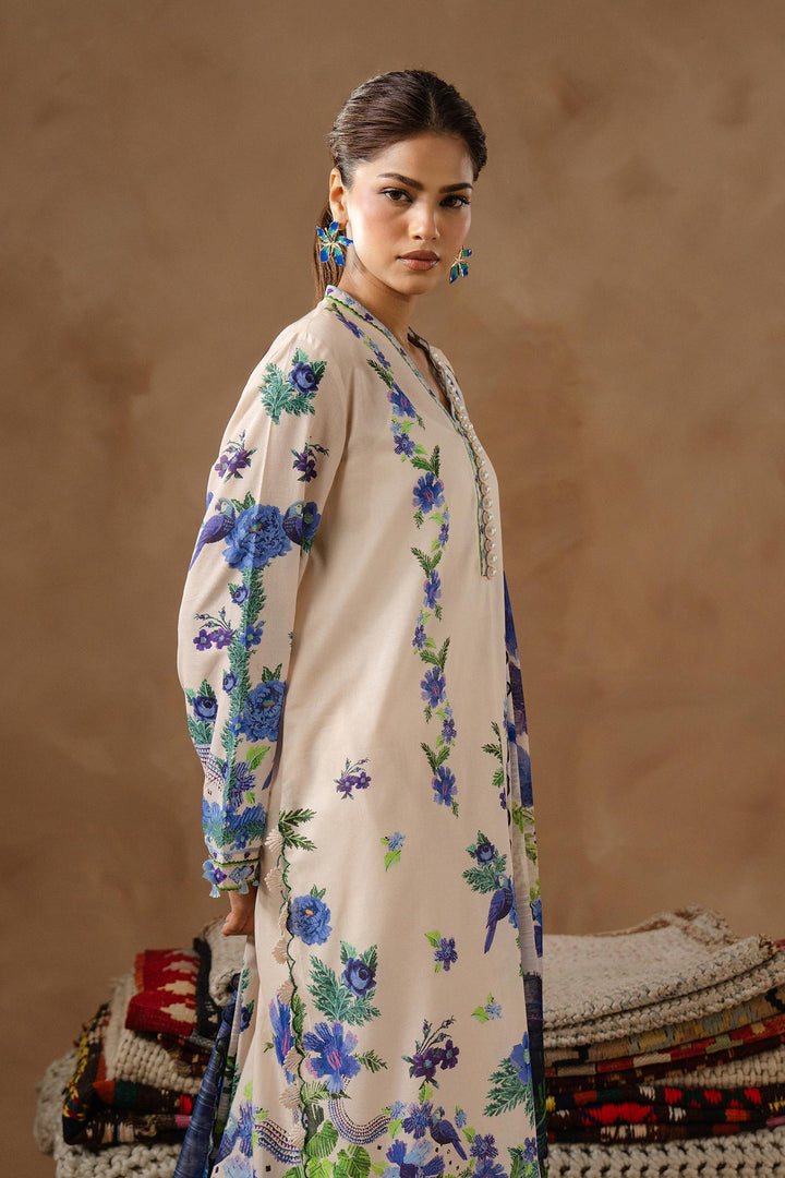 Sana Safinaz - Muzlin Lawn Unstitch Suit For Women - 3 Piece