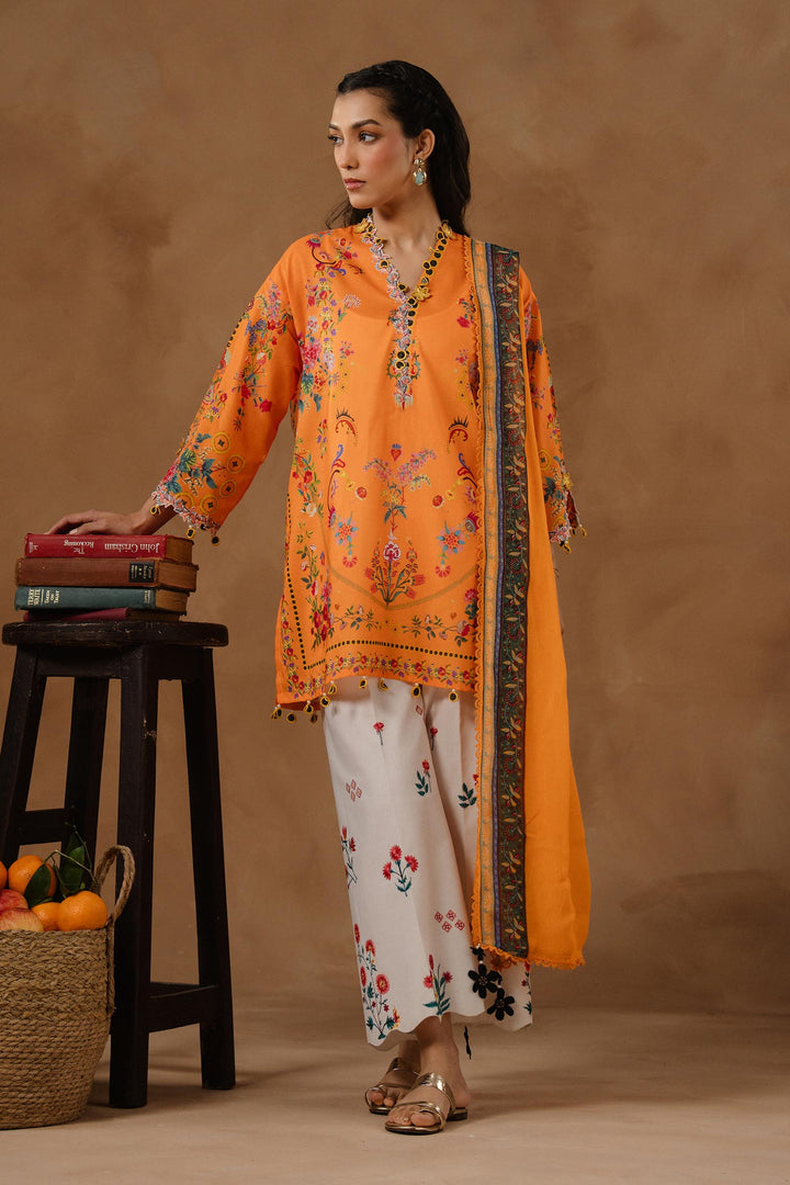 Sana Safinaz - Muzlin Lawn Unstitch Suit For Women - 3 Piece