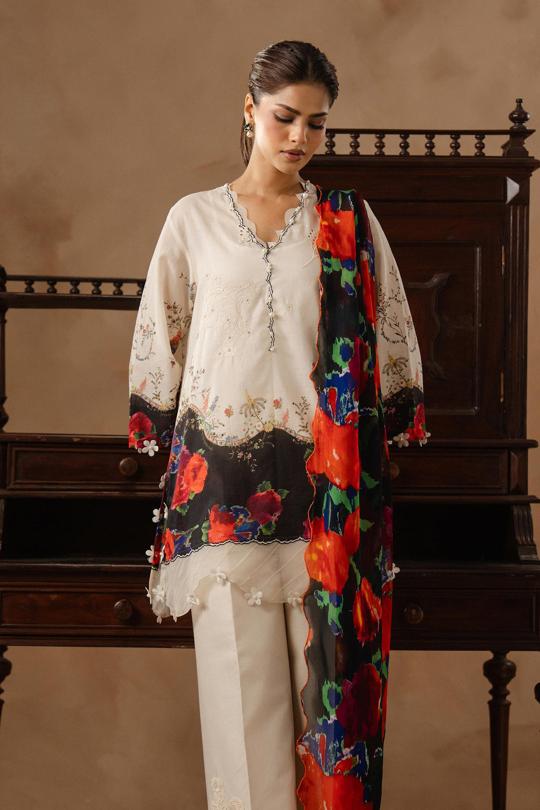 Sana Safinaz - Muzlin Lawn Unstitch Suit For Women - 3 Piece