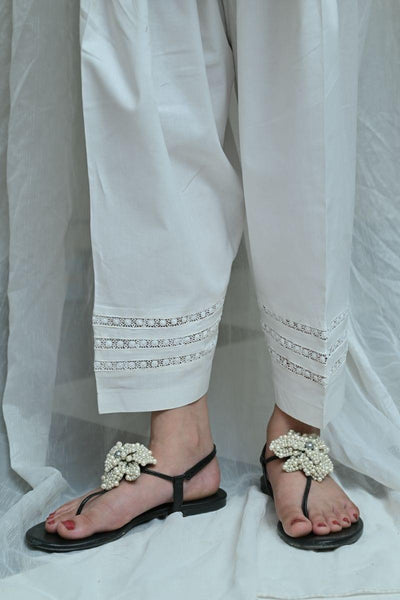 Mom's White Pants with Matching Lace - MFL-102 - Studio by TCS