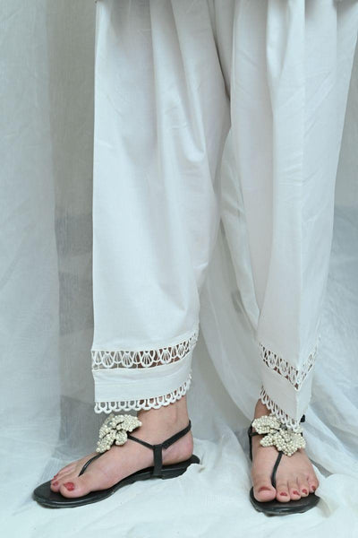 Mom's White Pants with Matching Lace - MFL-103 - Studio by TCS