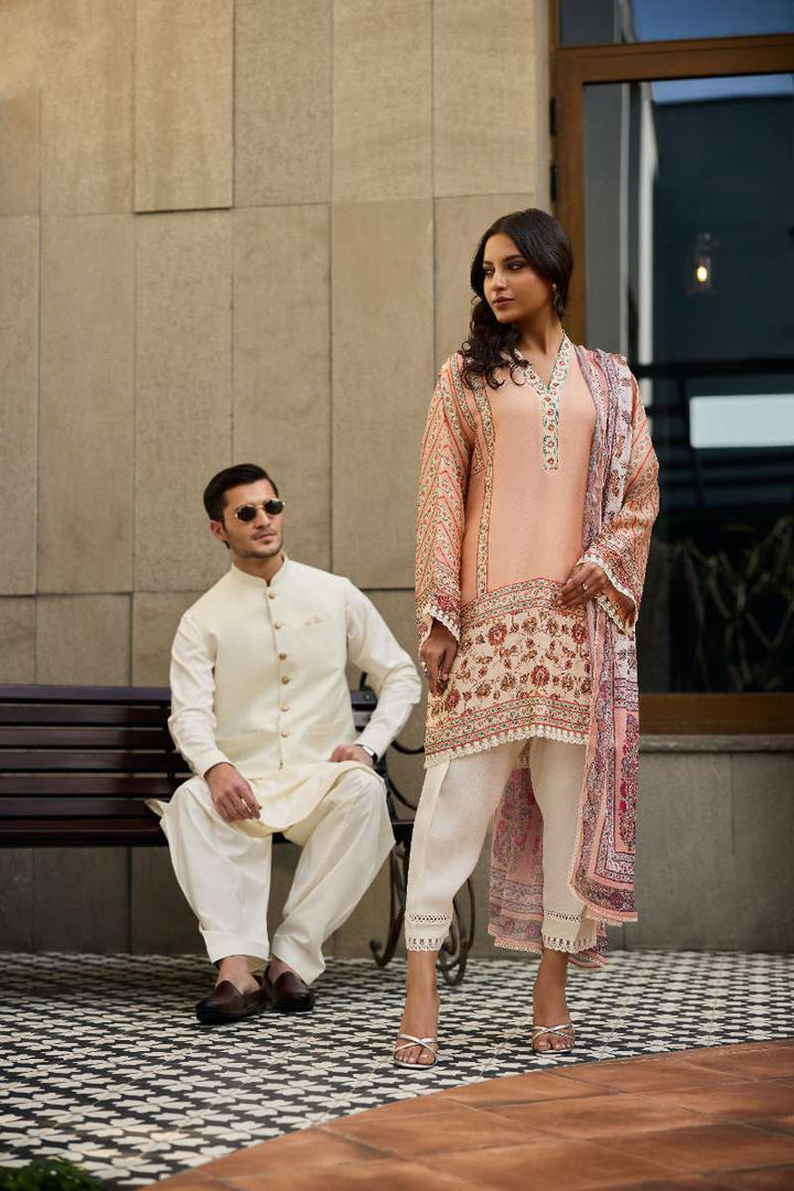 Deepak Perwani - Iznik Silk Suit For Women - 3 Piece - Studio by TCS