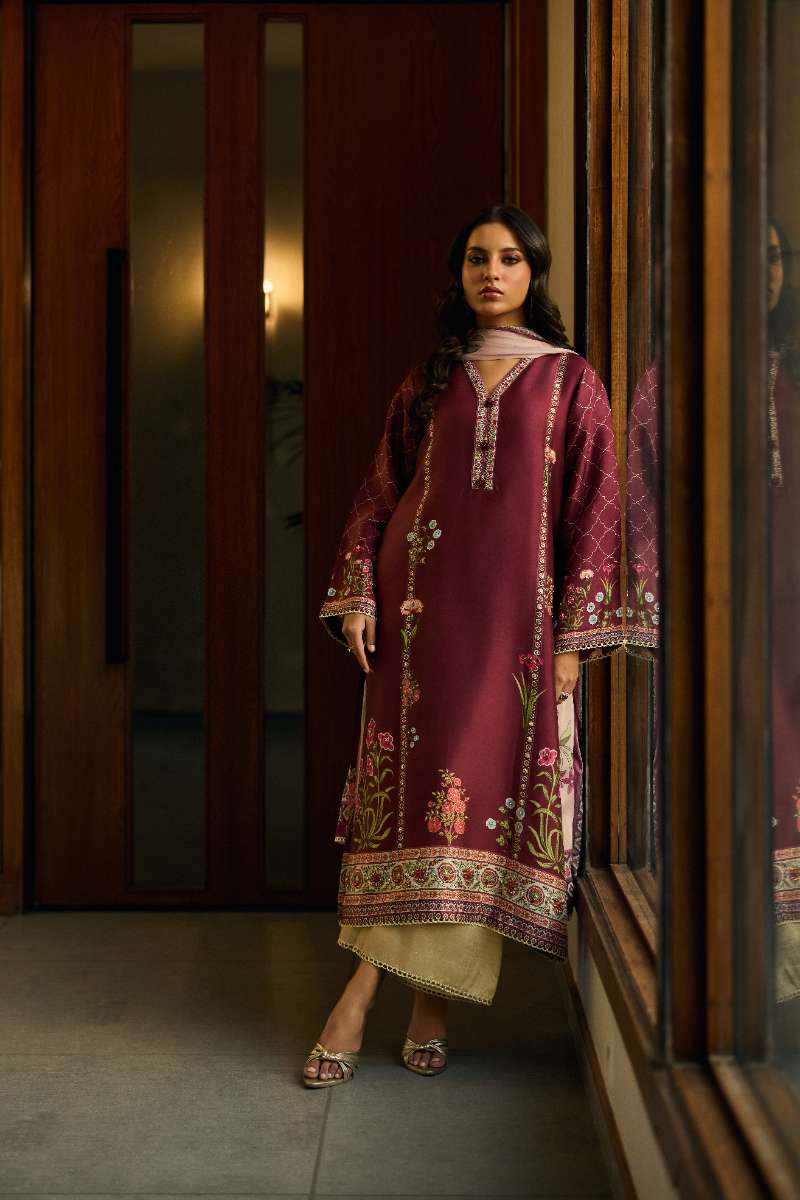 Deepak Perwani - Elysian Silk Suit For Women - 3 Piece