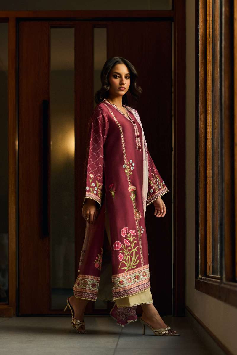 Deepak Perwani - Elysian Silk Suit For Women - 3 Piece