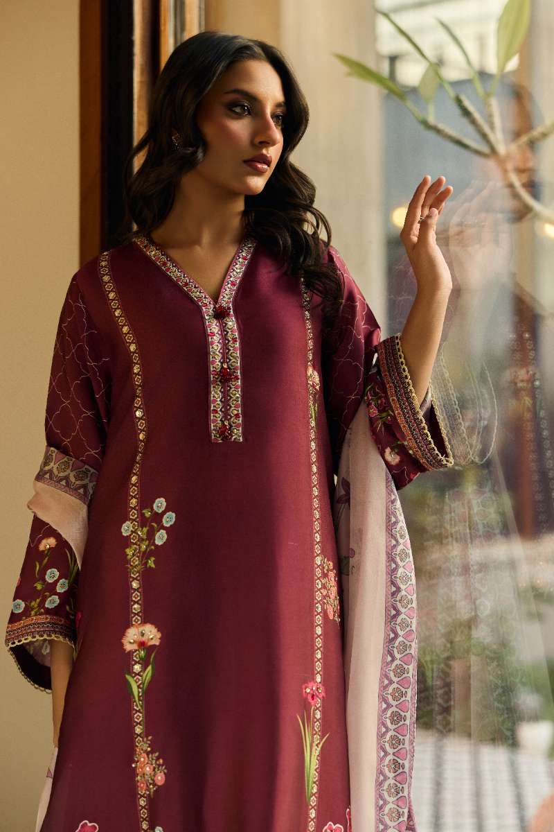 Deepak Perwani - Elysian Silk Suit For Women - 3 Piece