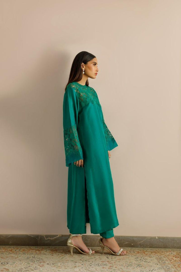 Deepak Perwani - Kut266 - Luxe Green - Raw Silk - 2 Piece - Studio by TCS