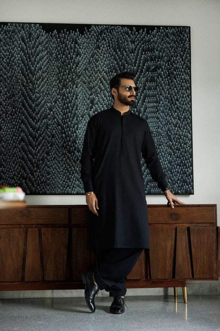 Deepak Perwani - Cotton  For Men - Black - 2 Piece - Studio by TCS