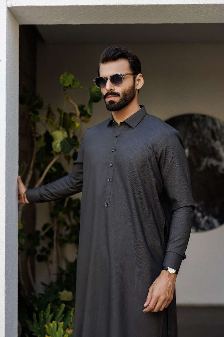 Deepak Perwani - Boski Linen  For Men - Dark Grey - 2 Piece - Studio by TCS