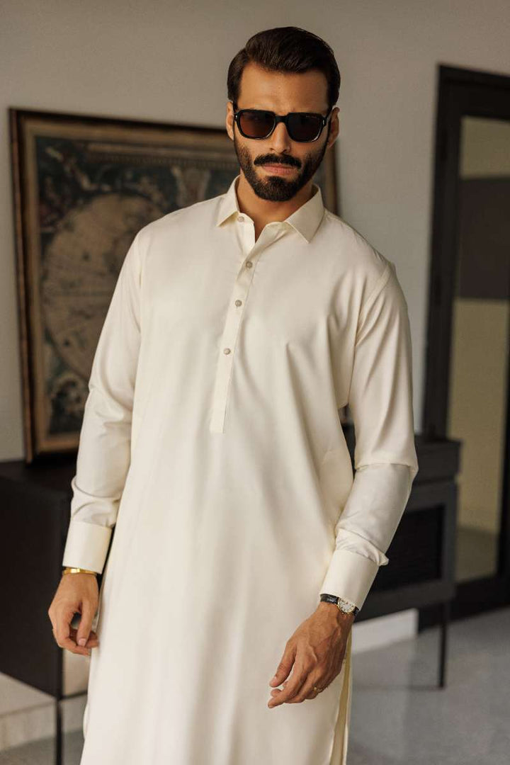 Deepak Perwani - Boski Linen  For Men - Off White - 2 Piece - Studio by TCS