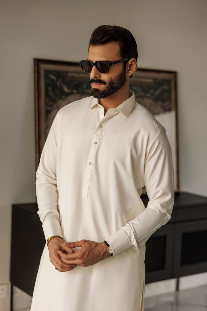 Deepak Perwani - Boski Linen  For Men - Off White - 2 Piece - Studio by TCS
