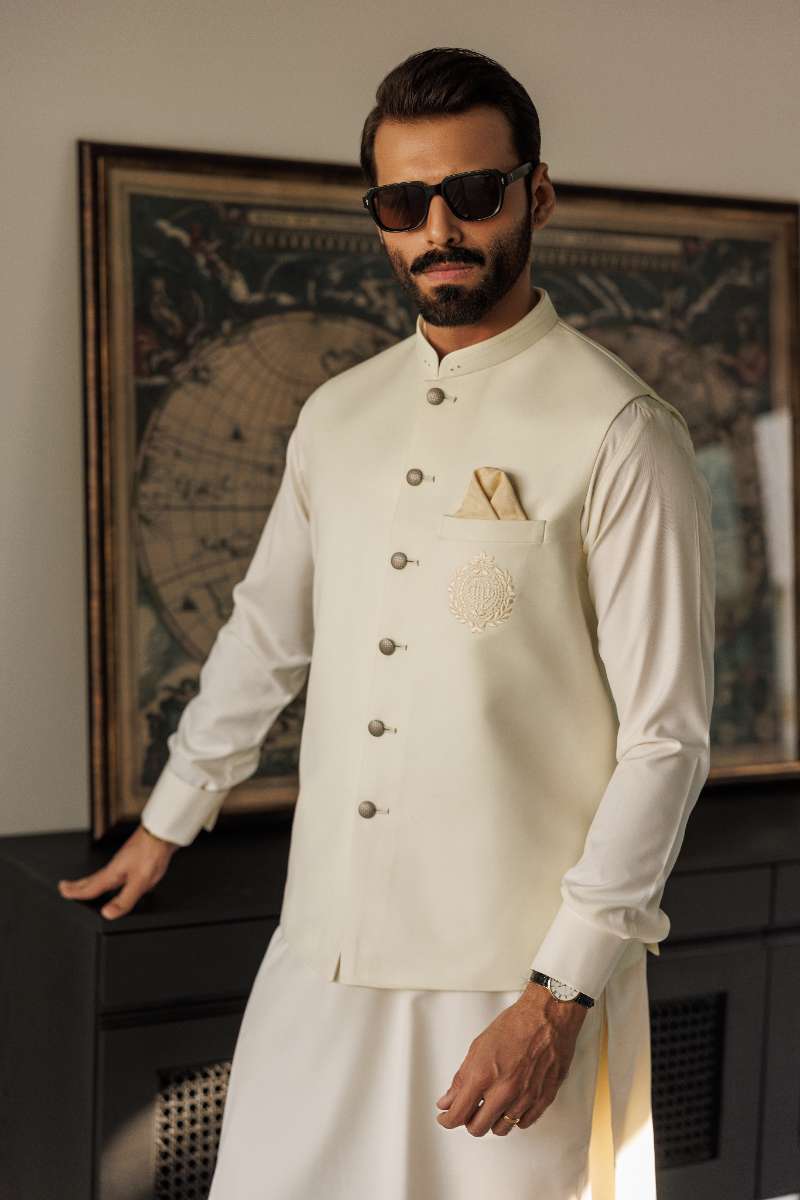 Deepak Perwani - Boski Linen  For Men - Off White - 2 Piece - Studio by TCS