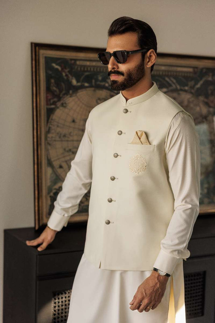 Deepak Perwani - Boski Linen  For Men - Off White - 2 Piece - Studio by TCS