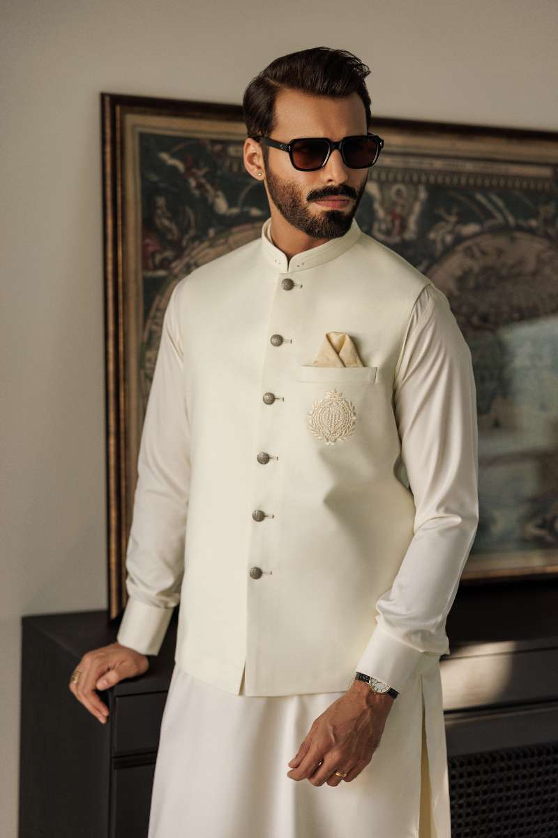Deepak Perwani - Boski Linen  For Men - Off White - 2 Piece - Studio by TCS