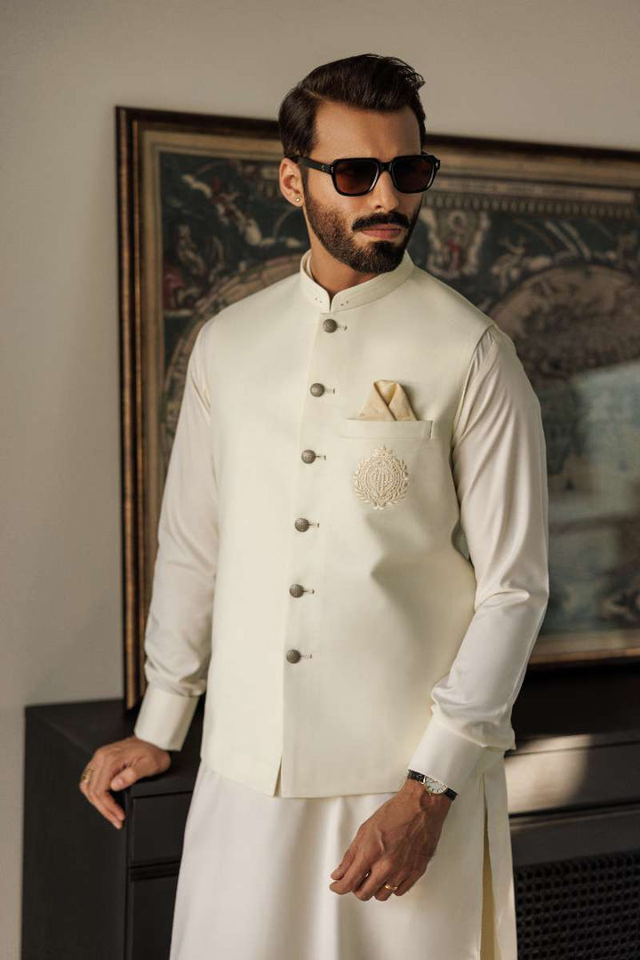 Deepak Perwani - Boski Linen  For Men - Off White - 2 Piece - Studio by TCS