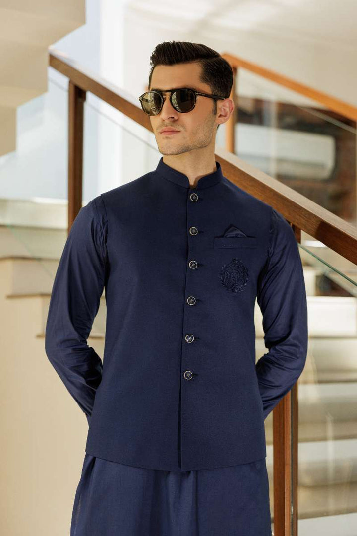 Deepak Perwani - Cotton Kurta Shalwar For Men - Blue - 2 Piece - Studio by TCS